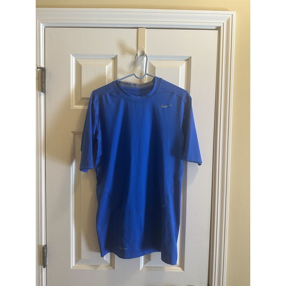 Nike Pro Combat Men's‎ Compression Shirt Top Royal Blue Large Workout